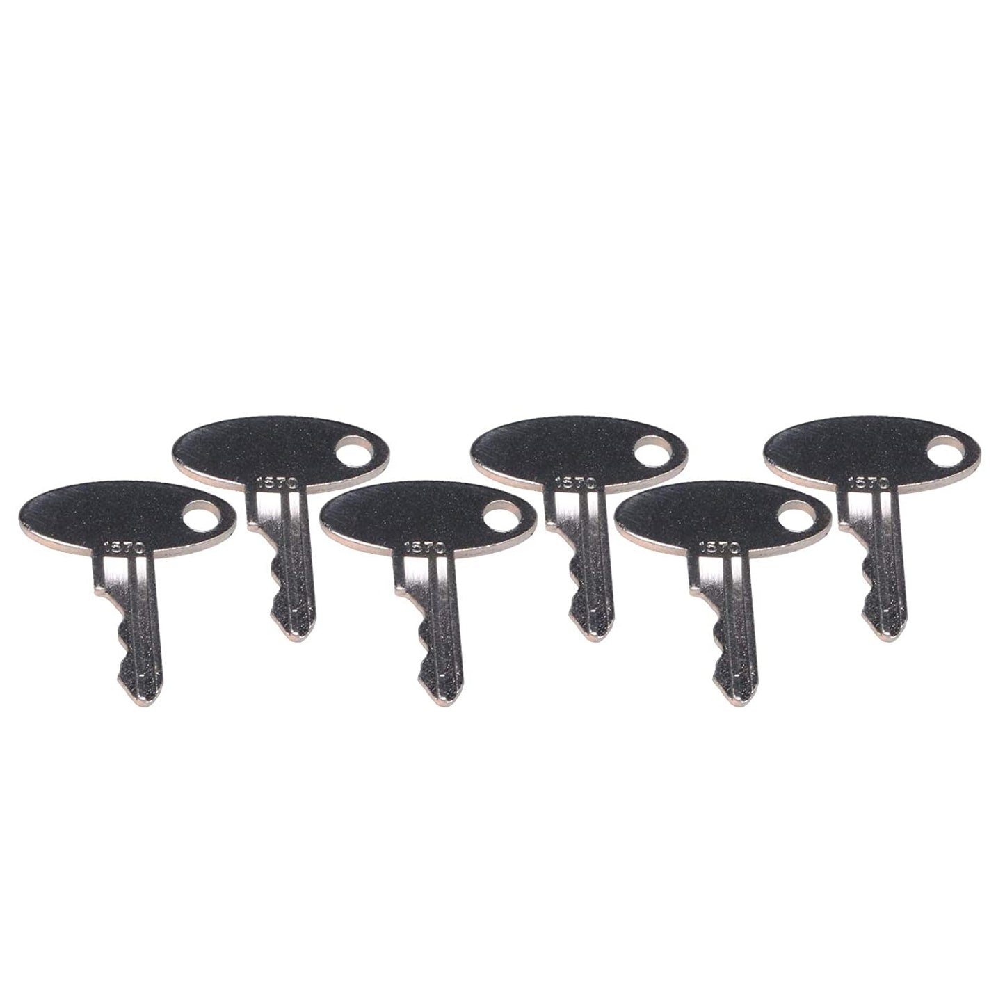 6X 1570 Ignition Keys with Key Chain for Ford New Holland Massey Ferguson Perkins Sakai Shibaura Terramite Vermeer