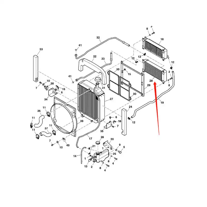 Oil Cooler SJ10869 for John Deere Tractor 1054 1204 1354 1404 904