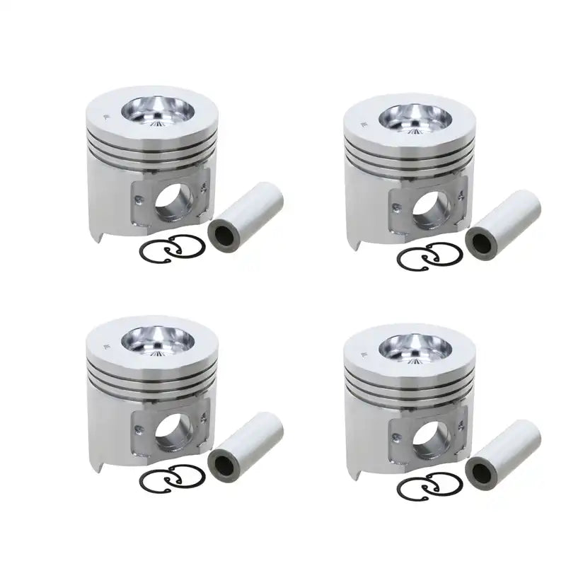 Piston 4 Units 1 Set For Hyundai Skid Steer HSL810 Yanmar Engine 4TNE98 Komatsu Engine 4D98E