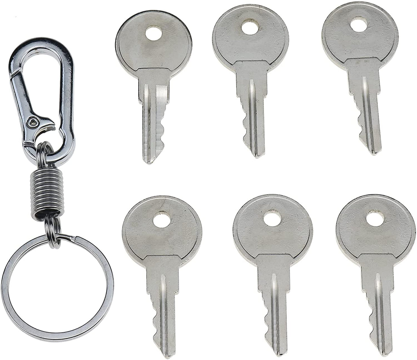 6X Universal Replacement Keys CH751 with Key Chain Fit for Multiple Locks RV Campers Doors T-Handles Pickup Shells Tool Boxes