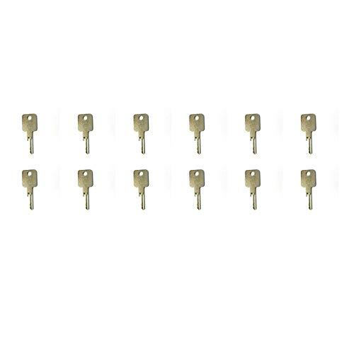 Compatible with (12) D250 Ignition Starter Keys for Case-IH, Bobcat, Ingersol-Rand Equipment