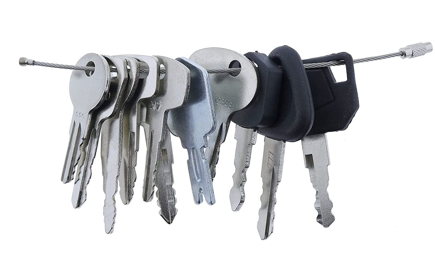 12  Set Forklift Keys Master for Yale Cat Clark Komatsu Toyota Doosan Nissan Hyster JCB Volvo Tornado Mitsubishi Forklift