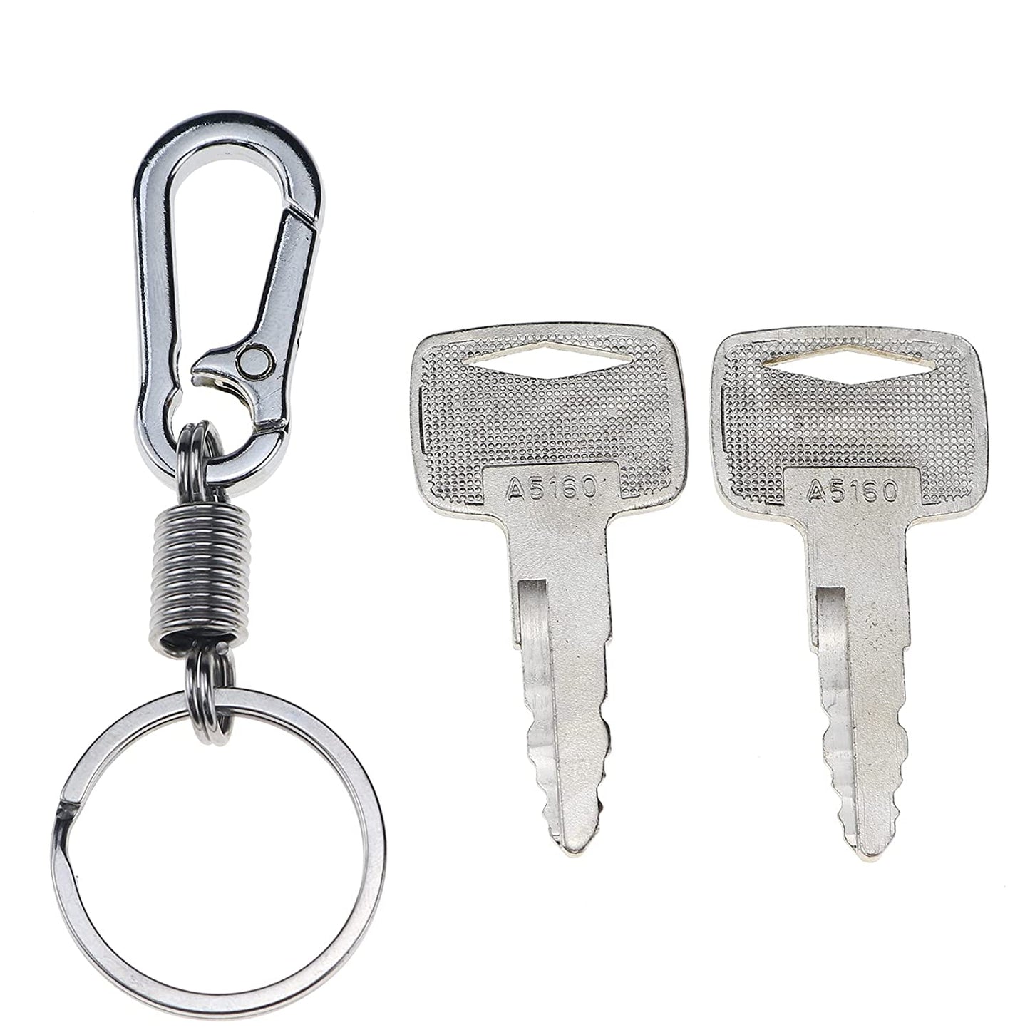 2X Ignition Keys #A5160 91A07-01910 with Key Chain Compatible with Mitsubishi Caterpillar CAT Forklift Series