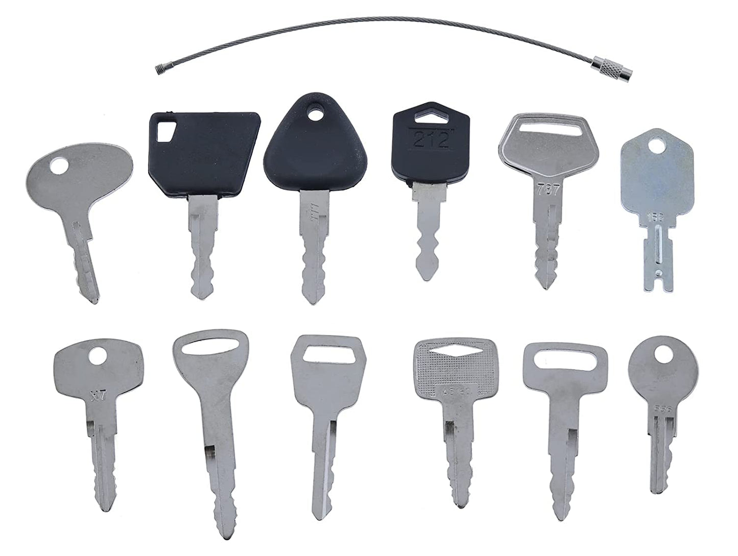 11 Forklift Keys Master Set for Yale Cat Clark Komatsu Toyota Doosan Nissan Hyster JCB Mitsubishi