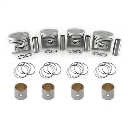 4 PCS Piston Kit STD 76mm for Kubota V1405 Engine with Piston ring