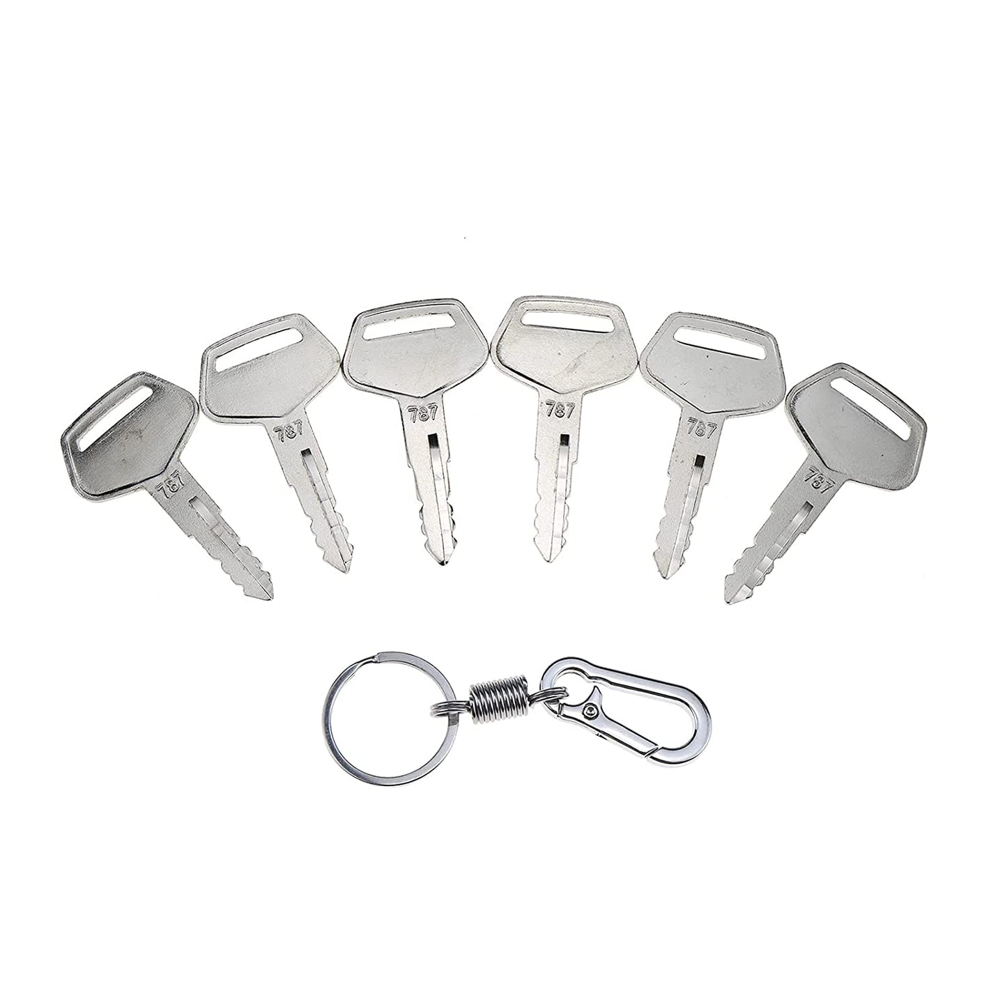 6X Ignition Keys #787 with Key Chain TR261434 Compatible with Komatsu Excavator Dozer Loader Kalmar Dressta Sakai Models 2019