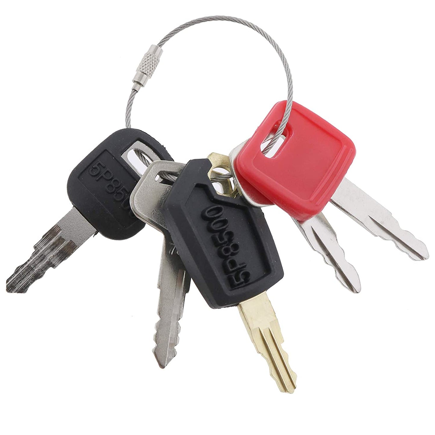 5 Keys fit for Cat Caterpillar John Deere Hitachi Kato Komatsu Dozer Roller Skid Steer Paver Loader