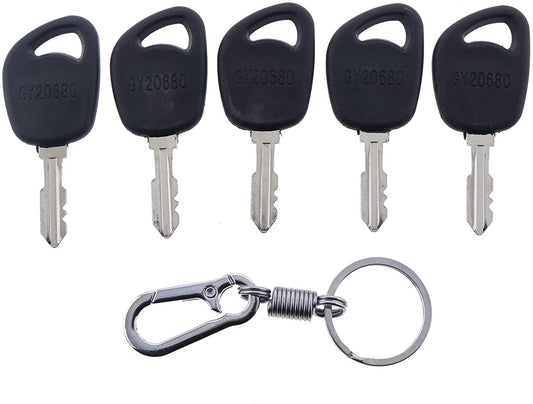 5X Ignition Key with Key Chain AM131946 AM135345 M153650 GY20680 GX24332 for John Deere D100 D105 D110 D120 D130 D140 D150 D155 D160 D170 AYP Husqvarna Poulan Roper Craftsman