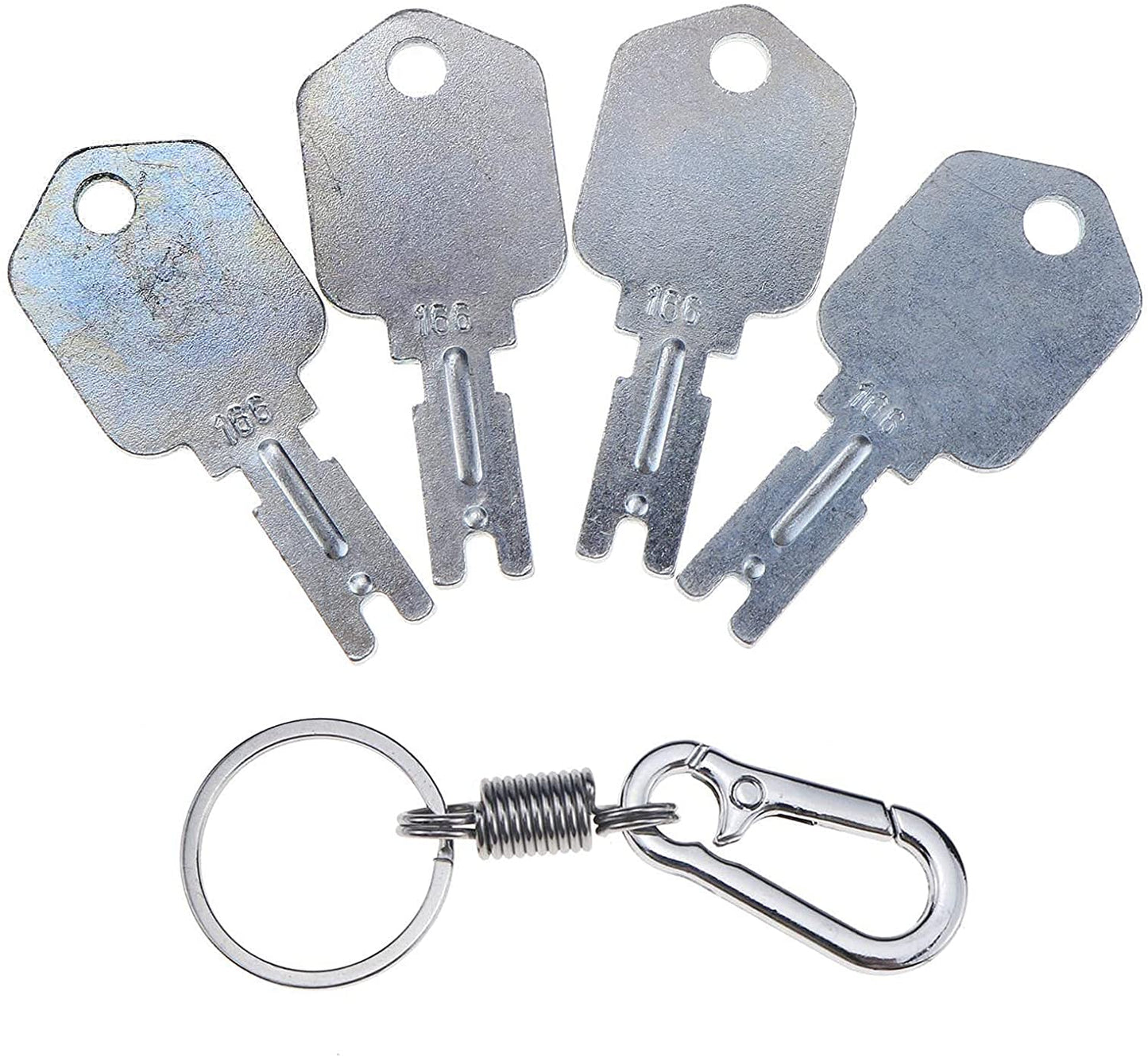 Ignition Keys #166 with Key Chain for Clark Yale Hyster Komatsu Gradall Gehl Crown 186304 51335040 A214062 1430 Hyster Forklift