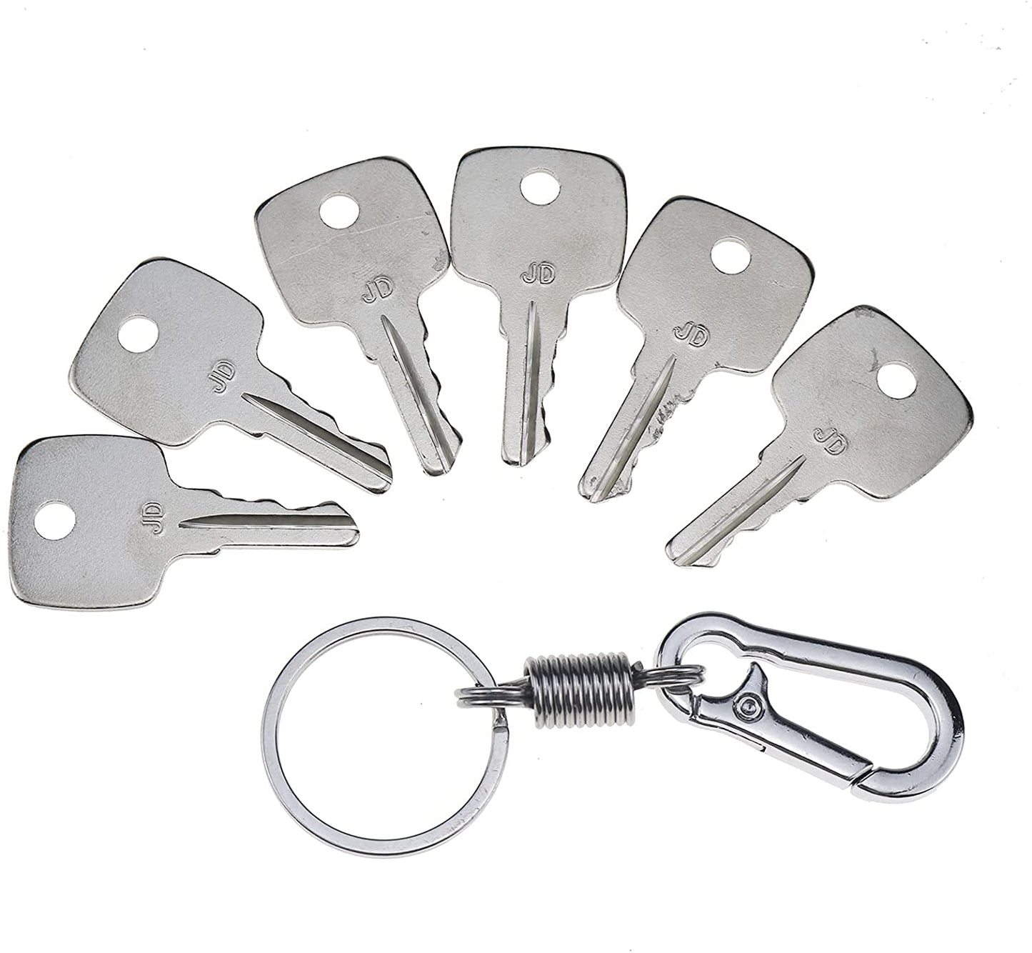 Set of 6 Keys Ignition Keys with Key Chain #AR51481 Fit for John Deere Equipment