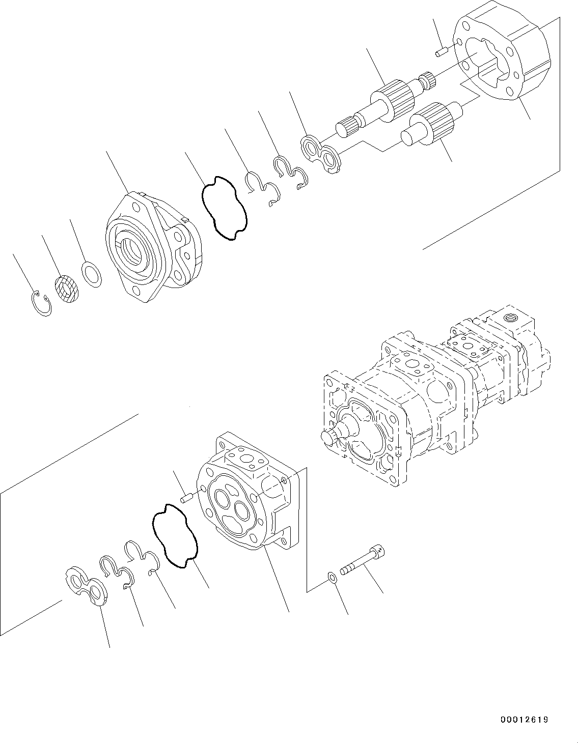 For Komatsu Loader WA200PZ-6 WA200-5 WA200-6 Pump Assy 705-22-34151