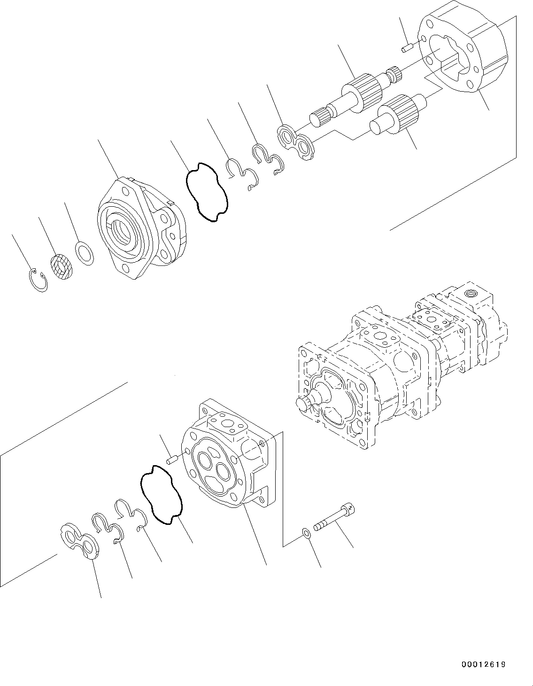 For Komatsu Loader WA200PZ-6 WA200-5 WA200-6 Pump Assy 705-22-34151