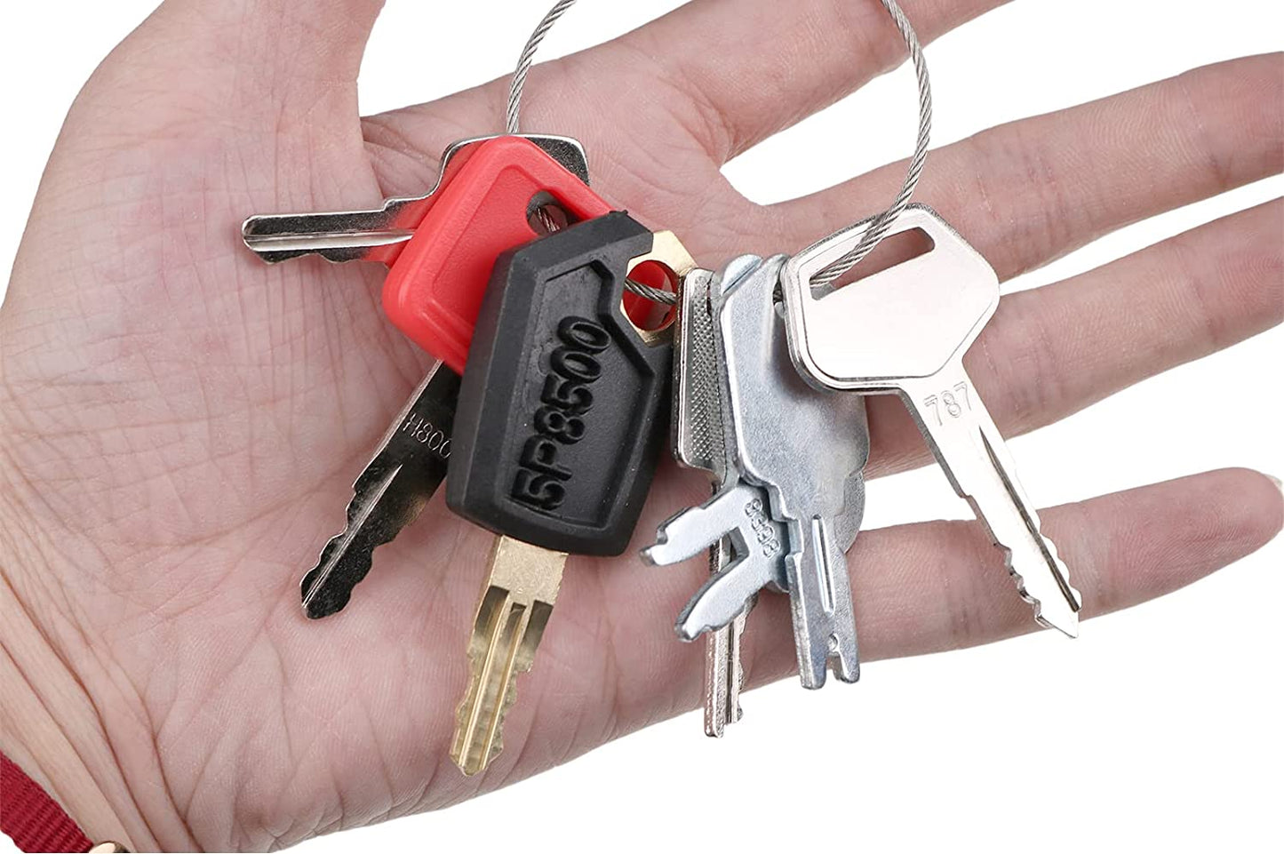 7 Ignition Keys Set for CAT Case JCB JD Hitachi Hyster Komatsu Bobcat
