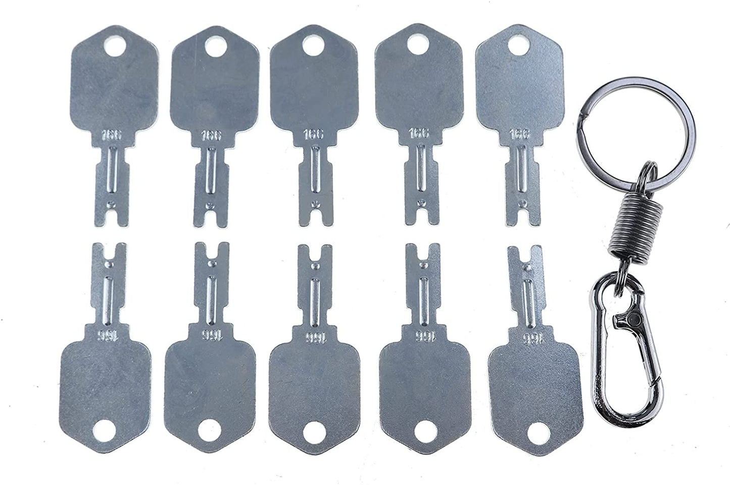 Ignition Keys #166 with Key Chain for Clark Yale Hyster Komatsu Gradall Gehl Crown 186304 51335040 A214062 1430 Hyster Forklift