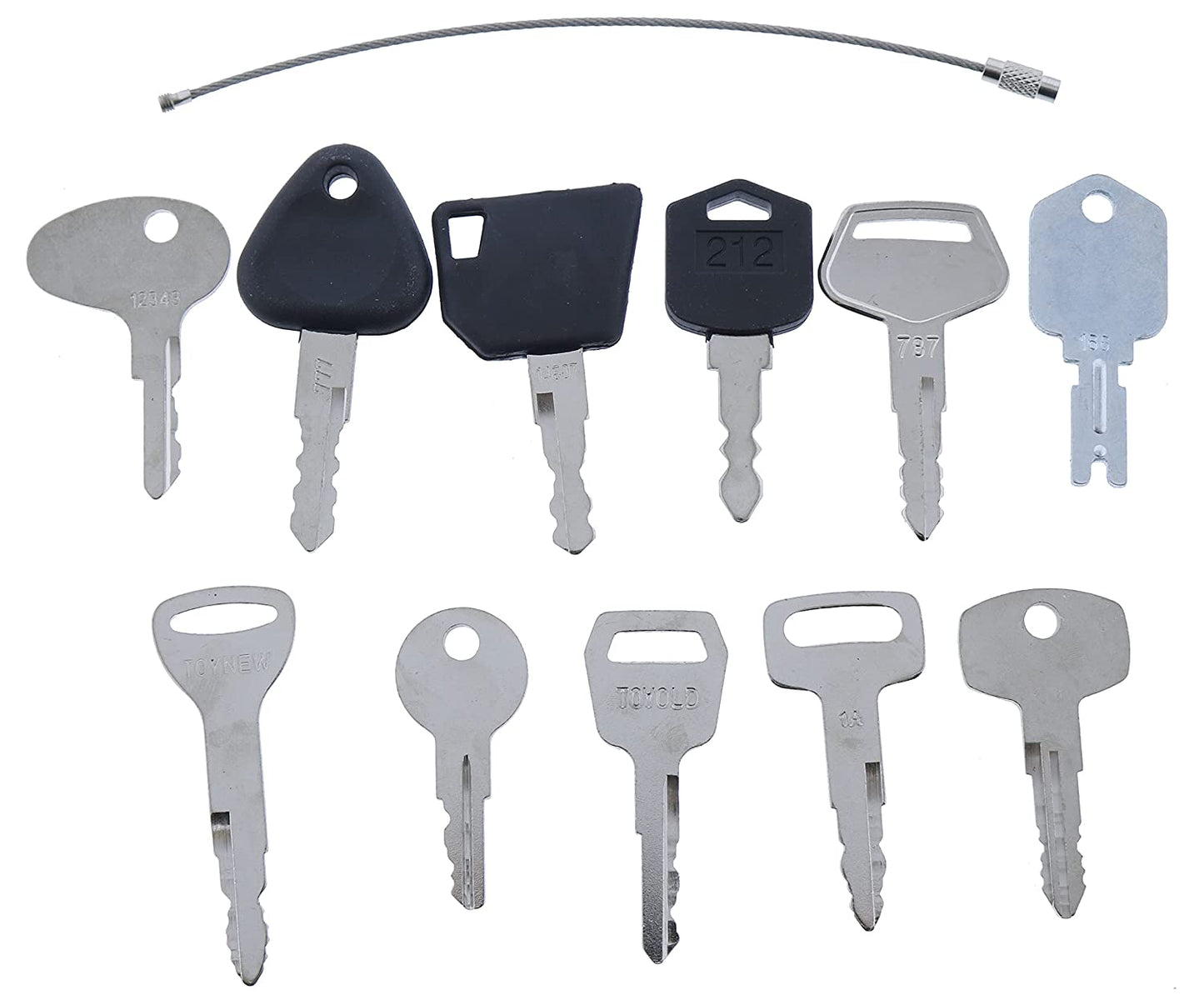 12  Set Forklift Keys Master for Yale Cat Clark Komatsu Toyota Doosan Nissan Hyster JCB Volvo Tornado Mitsubishi Forklift