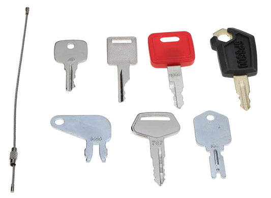 7 Ignition Keys Set for CAT Case JCB JD Hitachi Hyster Komatsu Bobcat