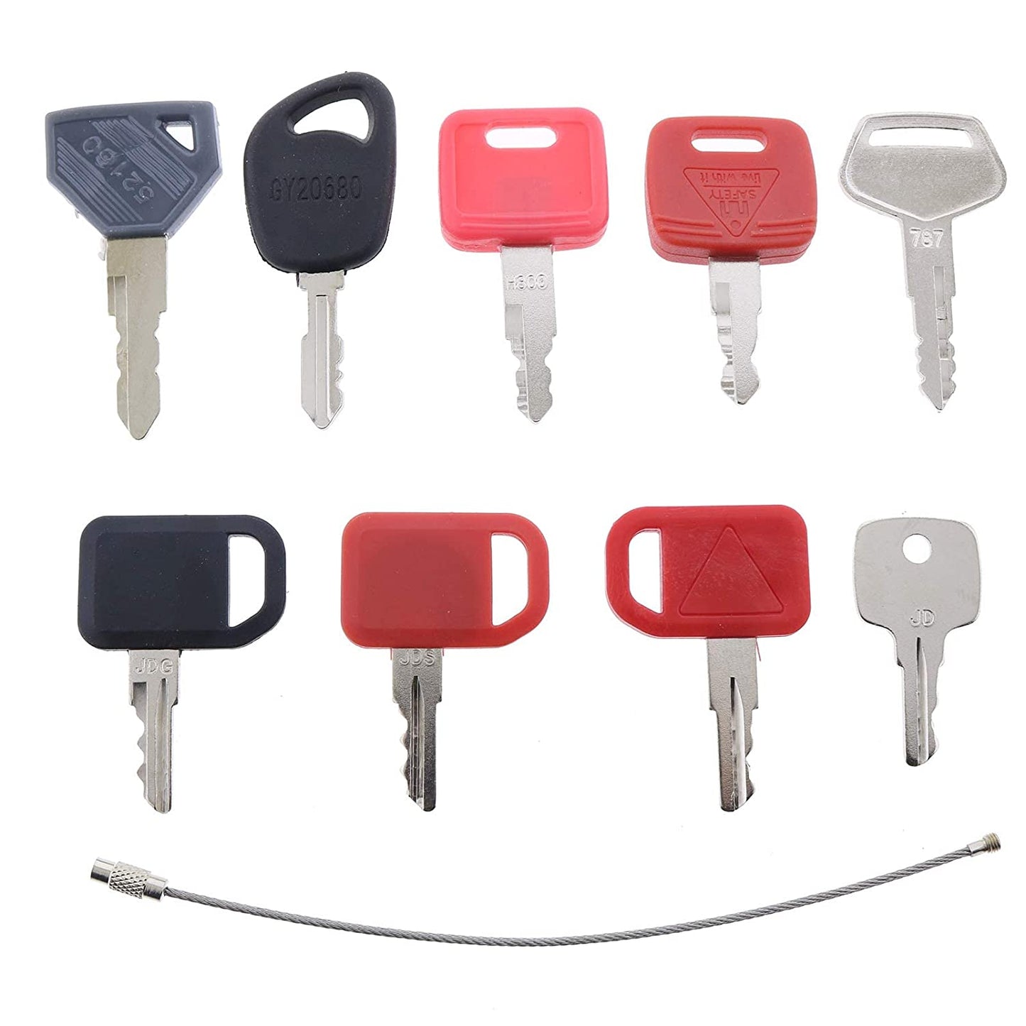 9 Keys Master Set Heavy Equipment Set for John Deere Volvo Case Cat Tractor