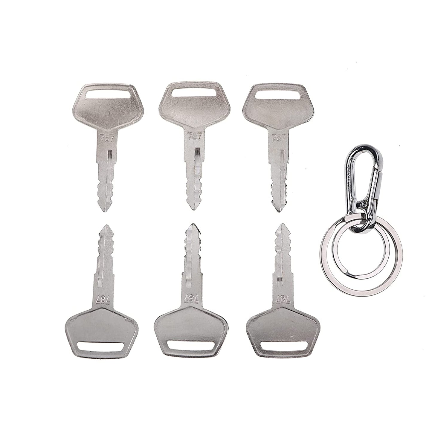 6X Ignition Keys #787 with Key Chain TR261434 Compatible with Komatsu Excavator Dozer Loader Kalmar Dressta Sakai Models 2019