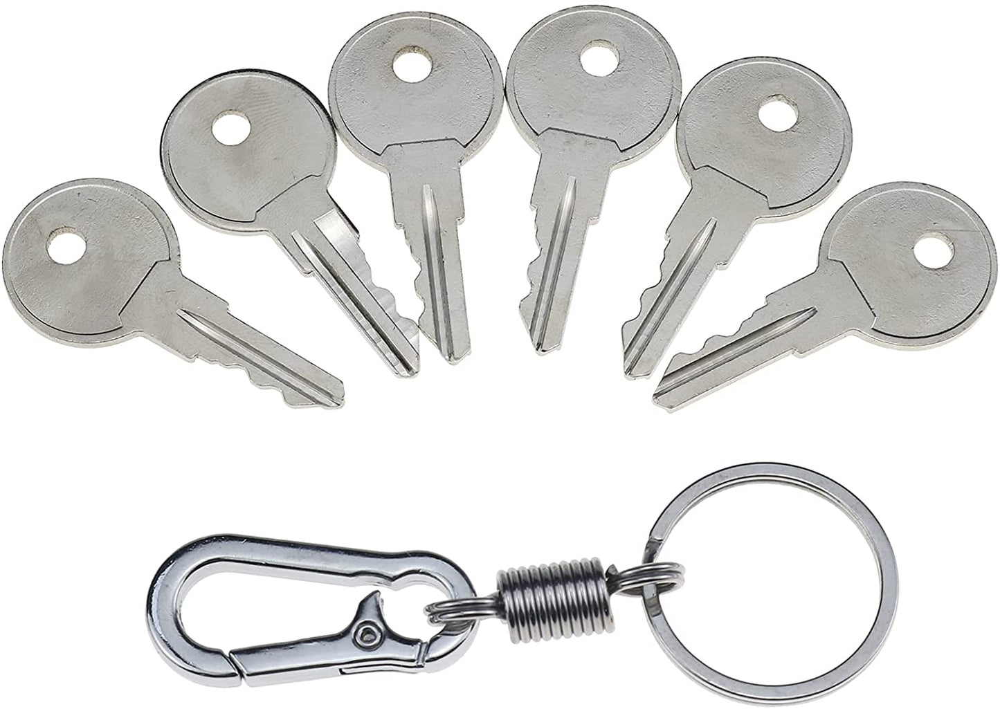 6X Universal Replacement Keys CH751 with Key Chain Fit for Multiple Locks RV Campers Doors T-Handles Pickup Shells Tool Boxes