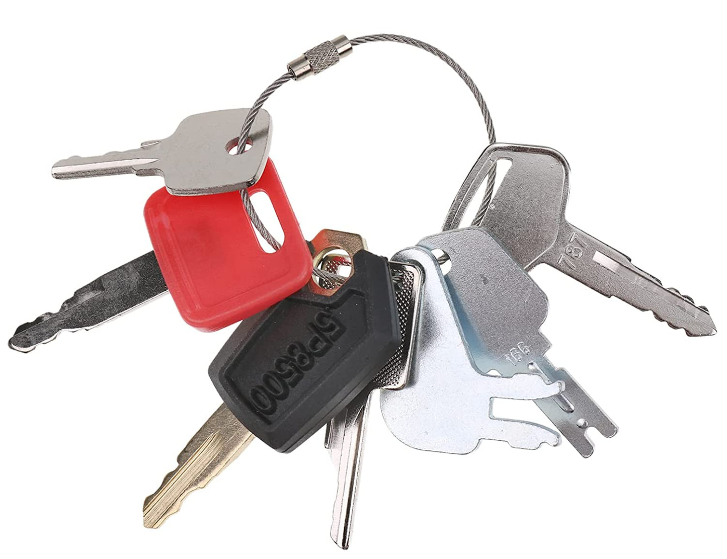 7 Ignition Keys Set for CAT Case JCB JD Hitachi Hyster Komatsu Bobcat