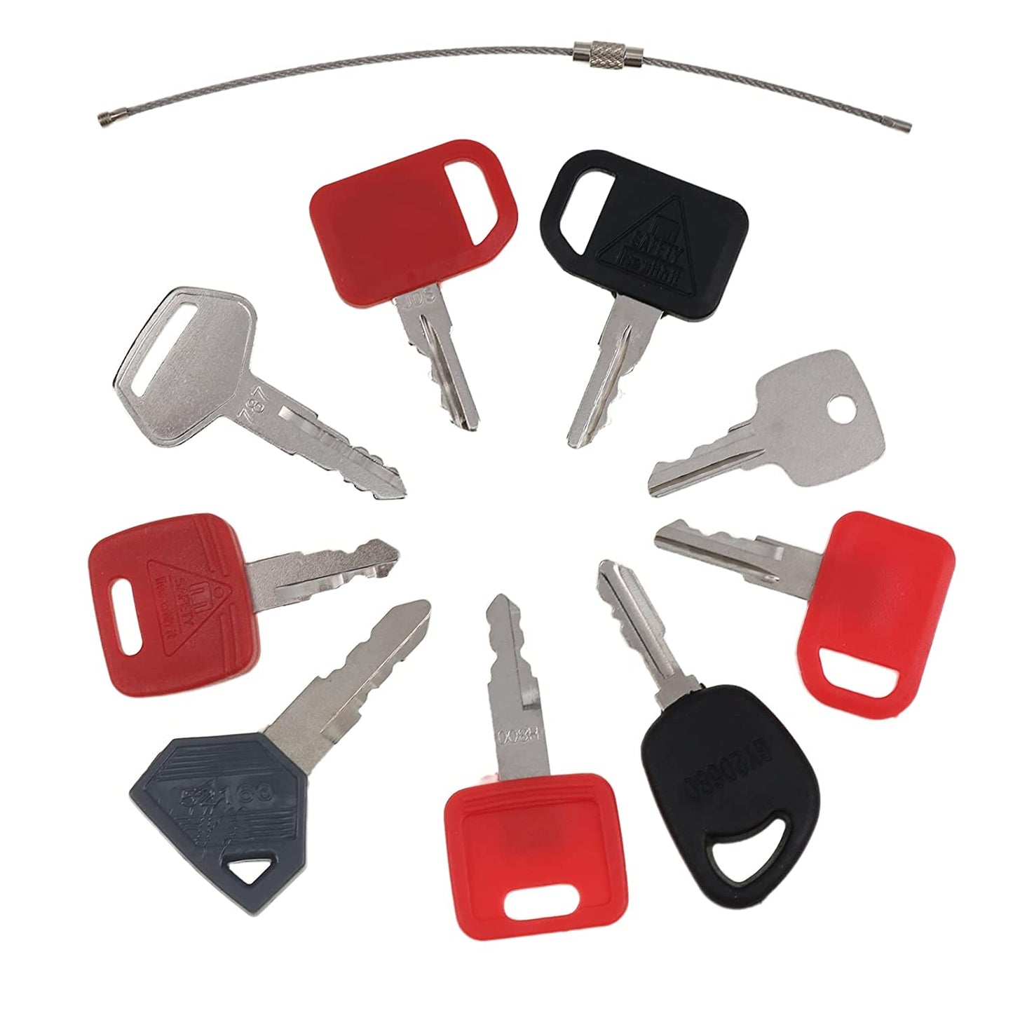 9 Key Set for John Deere Volvo Case Cat Tractor