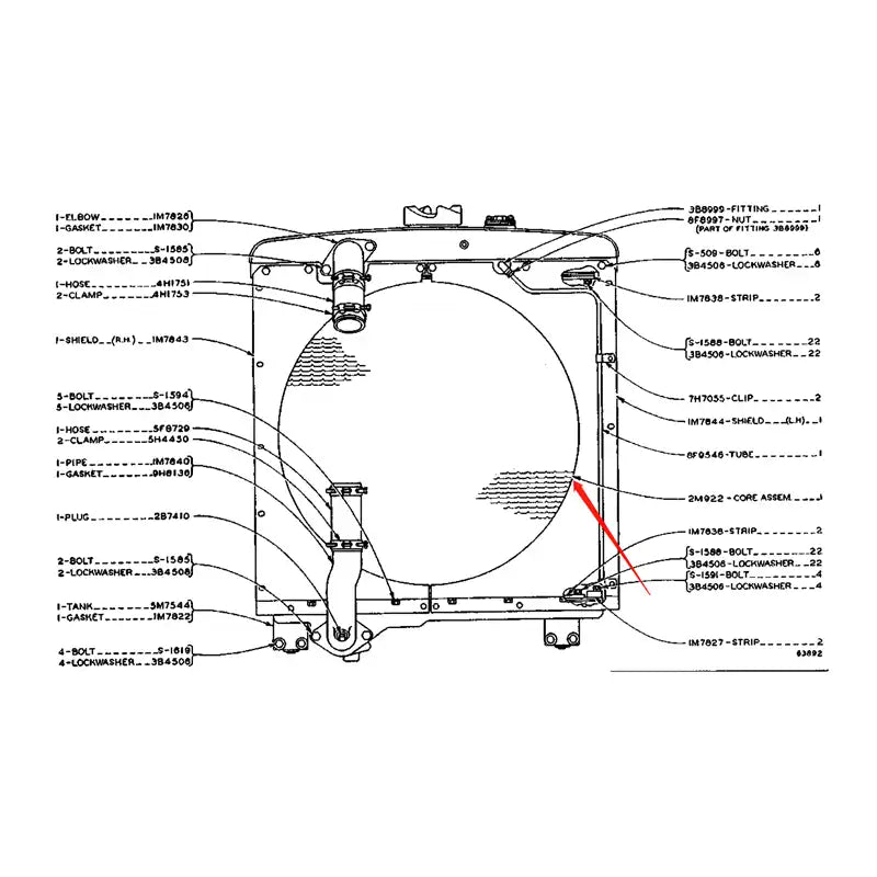 Engine Radiator 2M0922 for Caterpillar CAT Motor Grader 12E 120 120B Wheel Loader 920 930R