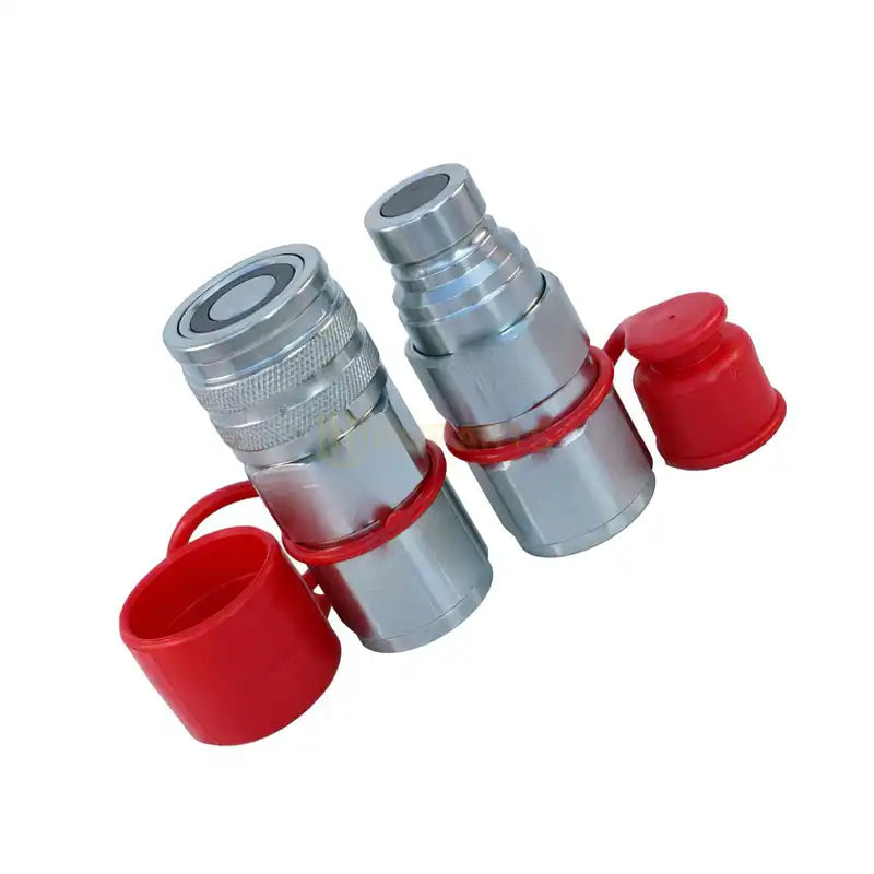 3/4 SAE Thread 1/2 body Flat Face Quick Connect Coupler Set for Bobcat Skid Steer Caterpillar John Deere CASE Volvo Gehl Kubota