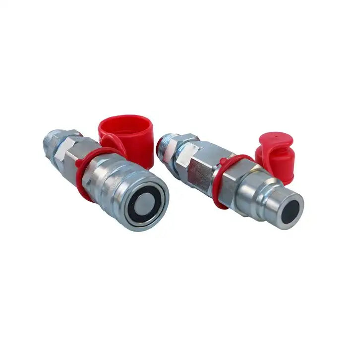 Hydraulic Flat Face Quick Connect Coupler Set For Skid Steer Loader 1/2 NPT Thread 1/2