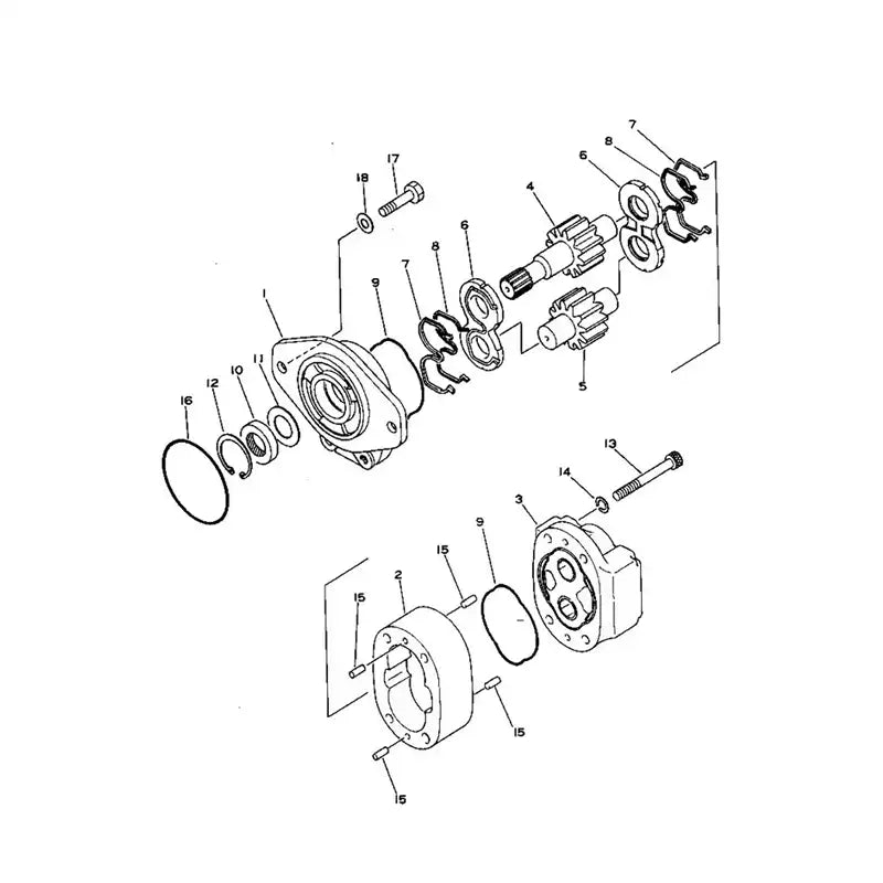 Loader and Steering Pump 705-52-30190 For Komatsu Wheel Loader WA350-1