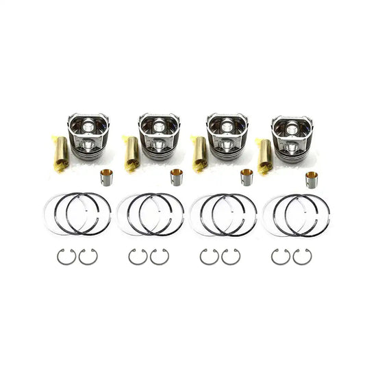 Piston Kit With Ring Set YM123907-22081 YM123907-22050 for Komatsu Backhoe WB140-2N WB150-2N Komatsu Engine 4D106 Yanmar Engine 4TNV106