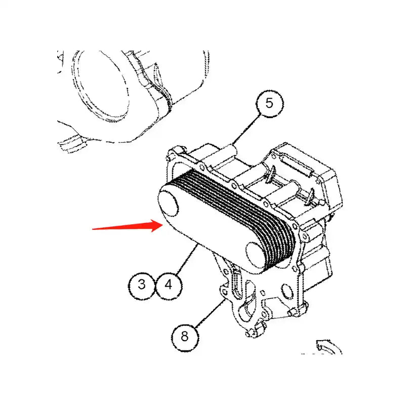 Oil Cooler 4193607 for Caterpillar CAT 535D 545D Wheel Skidder C7 C7.1 Engine