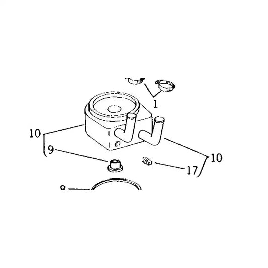 Oil Cooler AR64415 for John Deere 310 350B 440 444 540 5420 544 940 Engine 3.9L 950 960 DZ07