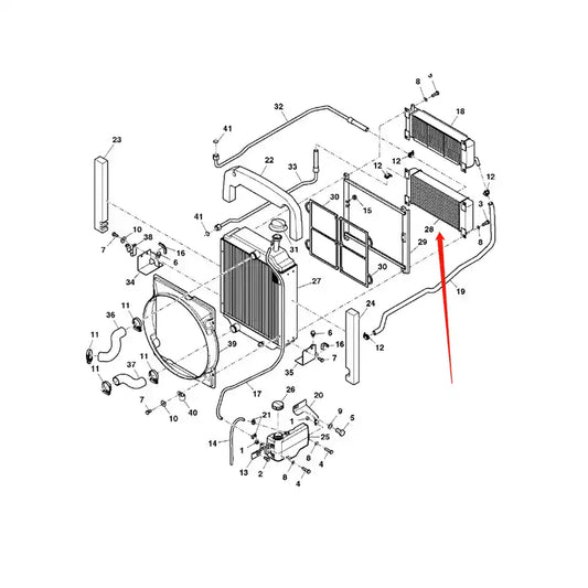 Oil Cooler SJ10869 for John Deere Tractor 1054 1204 1354 1404 904