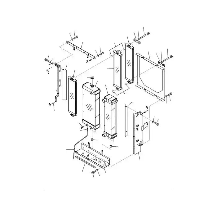 Water Tank Engine Radiator 418-03-48102 for Komatsu WA200-6 WA200PZ-6 WA250-6 WA250PZ-6 Wheel Loader