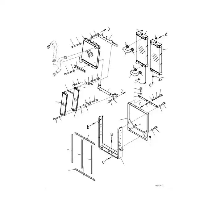 Water Tank Engine Radiator Core ASS'Y 421-03-44120 Right For Komatsu Wheel Loader WA450-6 WA470-6 WA480-6